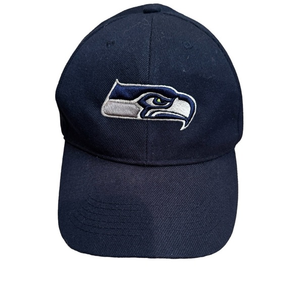 SEATTLE SEAHAWKS NFL football cap hat adjustable blue OS Hawks fan 12’s EUC - Picture 1 of 7
